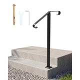 Garvee 39" High Single Post Wrought Iron Handrail [1-Pack] - 400lbs Load Capacity Safety Grab Bar for 1-2 Steps Concrete or Wood Stairs, Matte Black