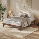 Garvee Modern Minimalist Full Size Wood Platform Bed Frame - 11.8" High, 7.5" Underbed Storage, Sturdy Wooden Slats & Metal Support, Noise-Free, Easy Assembly, No Box Spring Needed, Dark Brown, FULL - Dark Wood