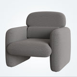 Garvee Modern Ergonomic Accent Armchair – Sturdy Wood Frame, Durable Natural Fiber Upholstery, Padded Reading Chair for Living Room or Office, Easy Assembly – Grey - Gray | Chenille