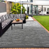 Garvee Reversible Outdoor Patio Rug 9x12ft - Waterproof, UV Resistant, Durable Plastic Straw Mat - Ideal for Deck, Backyard, Picnic, Camping, RV Carpet - Grey White - Gray