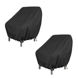 Garvee Patio Chair Covers for Outdoor Furniture, 2-Pack 600D Waterproof Protectors for Chairs up to 28 W × 30 D × 32 H Inches, Black
