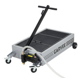 Garvee Oil Drain Pan with 110V Electric Pump - Metal Rolling Oil Change Pan with 8.2 ft Hose & Foldable T-Shape Handle, Low Profile Design, Ideal for Cars, Trucks, RVs, SUVs, Silver