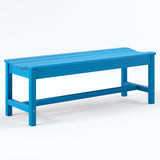 Garvee 48" HDPE Outdoor Bench, Blue Backless Garden Bench with Curved Seat, 800 lb Capacity for Patio, Porch, Park & Entryway - Blue
