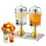 Garvee 4.4 Gallon Commercial Drink Dispenser, Stainless Steel Beverage Dispenser with Ice Core, Stand & Spigot for Cold Juice, Iced Tea and Lemonade at Parties & Weddings, Gold - Gold