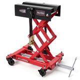 Garvee 450 lbs Transmission Jack - Low-Profile 7"-23" Lift, Heavy-Duty Steel Design with Safety Straps and 4 Swivel Wheels for Garage Use - Red 2