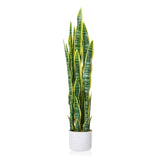 Garvee 3 ft Tall Fake Snake Plant in Pot, Large Potted Artificial Sansevieria Mother in Law Tongue Plant, No Assembly Required for Living Room Hallway Entryway