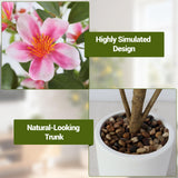 Garvee Realistic Artificial Pink Myrtle Trees - 2 Pack 4FT Faux Greenery Plants in Pots for Indoor Outdoor Decor - Maintenance-Free, Lively Pink Accents, Ideal for Home, Office, Porch, Patio, Wedding, Party - Pink