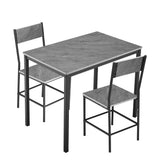 Garvee Modern 5-Piece Dining Table Set – Contemporary Kitchen & Dining Room Furniture – Easy-Clean Marble Surface – Space-Saving Design – Black + Light Marble Surface