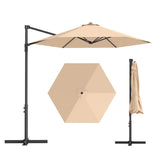 Garvee Cantilever Patio Umbrella, 9 FT Khaki Offset Sun Shade with UV-Resistant Vented Canopy for Deck, Backyard, Poolside and Balcony