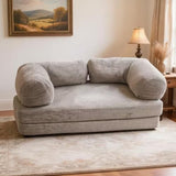 Garvee 4-in-1 Convertible Corduroy Floor Sofa Bed - Double Layer Collapsible Futon Lounger - Foam Backrest - Space-Saving Sleeper Couch for Living Room, Bedroom, Guest Room, Small Apartments, Light Gray - Light Gray