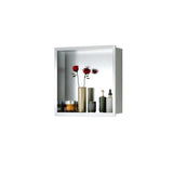 Garvee Stainless Steel Recessed Shower Niche – Single Grid Brushed Nickel Shelf – Waterproof, Easy Install, for Bathroom/Shower Storage – 12x12” Single Grid Brushed - Brushed