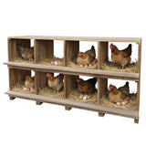 Garvee Chicken Nesting Box, 8 Compartment Wooden Nesting Boxes for Chickens, Floor Stand/Wall Mount Roosting Boxes with Perches for Chickens, Hens, Ducks, Backyard and Farms