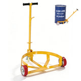 Garvee 55 Gallon Drum Dolly Cart with Removable Long Handle - 1200 lbs Heavy Duty Q235 Steel Barrel Mover with 3 Wheels & Brake for Garage, Warehouse & Workshop (Yellow)