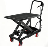 Garvee 330 lb Hydraulic Lift Table Cart, Single Scissor Platform with 28.5" Max Lift, Black - Black