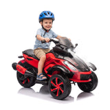 Garvee 12V Dual Motor Kids Electric Ride-On Car & 3-Wheeler ATV – 4 MPH, LED Lights & Music, 66 lbs Capacity, Outdoor Battery Powered Vehicle for Boys & Girls Ages 3-8 – Red - Red