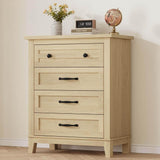 Garvee 4 Drawers Dresser for Bedroom, 34.8" Tall Vertical Drawer Dresser with Large Storage, Waterproof Top, Anti-Tipping, Freestanding Wooden Closet Chest for Bedroom, Living Room, Natural Oak - Natural Oak