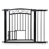 Garvee Pet Safety Gate Pressure Mount Dog Gate Double Lock Auto Close Solid Steel Adjustable 30-41 Inch Indoor Doorway Hallway Stair Barrier - Black