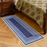Garvee 2' × 6' Star Weave Runner Rug, Soft Washable Low-Pile Polyester Carpet for Hallway, Kitchen and Entryway, Blue - Blue
