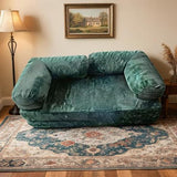 Garvee 4-in-1 Convertible Corduroy Floor Sofa Bed - Double Layer Collapsible Futon Couch - Foam Backrest - Compact Space-Saving Lounger for Living Room, Bedroom, Guest Room, Dorm, Dark Green - Dark Green