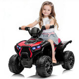Garvee Kids 6V Battery Powered ATV Car with Lights & Music, 3.5mph Speed, Durable Plastic, All-Terrain Wheels, Toddler Ride-On Toy for Ages 3-6 - Red