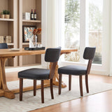 Garvee Modern Leather Dining Chairs Set of 4 - Upholstered Curved Backrest, Hardwood Frame, Nailhead Trim, Wood Legs - Stylish Side Chairs for Dining Room, Kitchen, Living Room - Black - 2 Boxes | 4PCS Leather | Rivet Black - Black 4Pcs