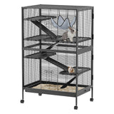Garvee 50"H Ferret Cage, Multi-Level Small Animal Cage on Wheels, 6 Removable Platforms & Hammock, 5 Ramps & Hammock, Ideal for Guinea Pigs, Rabbit, Sugar Glider & Small Animals