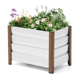 Garvee 2' × 1.3' × 1.5' Aluminum Raised Garden Bed, Deep Planter Box with Drainage Holes, Beige - Beige