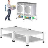 Garvee Heavy Duty Laundry Pedestal Stand Set – Global 28" Wide x 14" High – 800lbs Capacity, Stable Steel Base for Washer & Dryer, Entryway Storage Solution, 2 Pack – White