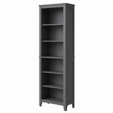 Garvee 6-Tier Tall Bookshelf, 70.3 in Open Shelf Bookcase - Wooden Floor Standing Storage & Display Shelving Unit - Narrow Organizer for Home Office/Living Room - Dark Gray - Dark Gray
