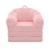 Garvee Folding Sofa Bed 2-in-1 Convertible Backrest Soft Corded Fabric Resilient Foam Handle Pink for Bedroom Living Room - Pink