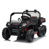 Garvee 24V 4WD Electric Ride on Dump Truck for Kids, 2 Seater with Remote Control, Dump Bed, 3 Speed Modes, Music Player, All-Terrain Off-Road Vehicle Toy for Boys & Girls - Black