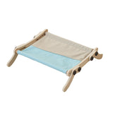 Garvee Cat Window Perch, Cat Radiator Bed Hammock, Holds Up to 18kg Wooden Seat Cats Bed, No-Screw Adjustable and Suction Cups, for Windowsill, Bedside, Radiator, Easy Assembly - Gray Blue Can Be Hung Or Placed