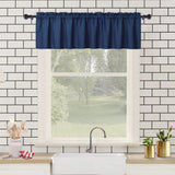 Garvee Navy Blue Waterproof Seersucker Valance Curtain for Kitchen, Bathroom, Bedroom, Living Room - Bubble Textured Microfiber, 60x15 Inch, Rod Pocket, Machine Washable, USA Specs