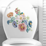 Garvee 3D Floral Design Toilet Lid Sticker – Self-Adhesive & Removable Bathroom Wall Decal – Decorative Toilet Seat Cover for Restroom & Home – Easy DIY – 30 x 30cm