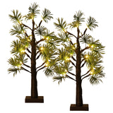 Garvee Artificial Bonsai Tree Decor - 2PCS 0.53m 16-Light LED Banana Tree, USB Powered, Plastic Decorative Lamp, Energy Efficient, Ambient Night Light, for Home, Party, Festival - Color: 2PCS 0.53m 16-light LED banana tree