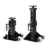 Garvee 22 Ton Jack Stands, Heavy-Duty Pin-Type Car Jack Stands with Lock, 2 Caster Wheels, Wide Base Safety Design, Adjustable Height (13.8"-19.7") for Trucks, Trailers, and Equipment, Black - Black (2 Wheels & Second Lift)