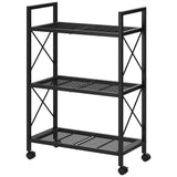 Garvee Modern Rolling Shoe Rack – Slim 3-Tier Black Metal Organizer with Wheels, Waterproof Mesh Shelves, Easy Assembly for Entryway, Bedroom, Bathroom, 60x32x85cm, Black, 3-tier with wheels gold 60*32*85cm metal storage rack - 