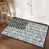 Garvee 2' × 3' 4th of July Patriotic Floral Rug, Gray American Flag Washable Area Rug - Gray