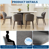 Garvee Dining Chair Set of 2, Modern Upholstered Kitchen Chairs with Ergonomic Back Support - Dark Gray