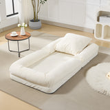 Garvee Oversized Adjustable Human Dog Bed Sofa for Adults & Pets – Chenille Upholstered Collapsible Lounger Chair with 2 Soft Pillows – 5 Recline Angles – Beige - Beige