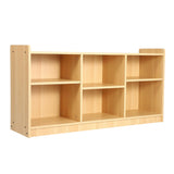 Garvee Educational Approach Wooden Kids Bookcase & Toy Shelf – 6 Adjustable Compartments Storage Cabinet – Natural Finish Organizer for Playroom, Study Area – USA