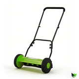 Garvee 14" Push Reel Lawn Mower, 5-Blade Manual Walk-Behind Mower with Adjustable Cutting Height, Compact Hand Push Lawn Mower for Small Yards, Green - Green