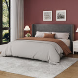 Garvee King Size Bed Frame with Wingback Headboard, Velvet Upholstered Platform Bed Frame with Sturdy Wooden Slats Support, No Box Spring Needed, Easy Assembly, Gray - Gray