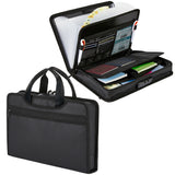 Garvee Fireproof Expandable Document Organizer Bag with Lock & Handle, Accordion File Folder Case, EVA K080 Mesh Secure Filing for Home/Office/Travel, Black-Transparent, 36 x 26 x 6 cm - Black