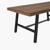 Garvee Industrial Dining Table 78.7" Rectangular Heavy-Duty Steel Frame Scratch-Resistant Laminate Seats 6-8 Kitchen Dining Room - Brown