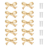 Garvee Bowknot Cabinet Knobs, Gold - 10-Pack Zinc Alloy 3D Bow Drawer Pull Handles w/ Screws - Anti-Fingerprint Cute Decorative Hardware for Dresser, Closet, Kitchen & Bathroom Cabinets - Color: Gold
