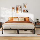Garvee Heavy Duty Queen Bed Frame, Metal Platform Bed Frame 10 Inch Hight with Reinforced Slats Support, 800 Lbs Load Capacity, Noise Free, No Box Spring Needed and Screws, Tool-Free Assembly - 10 Inch Hight