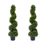 Garvee 4FT Artificial Spiral Topiary Tree, Faux Potted Evergreen Topiary Plant, Fake Shrubs Tree for Front Door Home Balcony Backyard Patio Decor