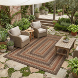 Garvee Easy Jute Outdoor Rug 5x7 Washable Rug Non Slip Braided-Print Neutral Rugs for Living Room Indoor Outdoor Farmhouse Rugs Ultra-Thin Non-Shedding Foldable Carpet for Bedroom Kitchen Porch - Orange/Brown