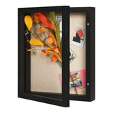 Garvee 8x10 Shadow Box Picture Frame Display Case for Memorabilia - Real Glass Front, Linen Backing with Push Pins - Tabletop or Wall Mount - Color: Black HY8009I - Black